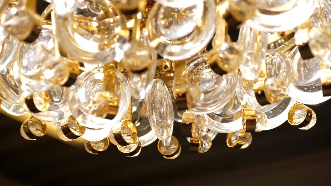 Palwa Chandelier Hanglamp Glas Amp Messing 1960