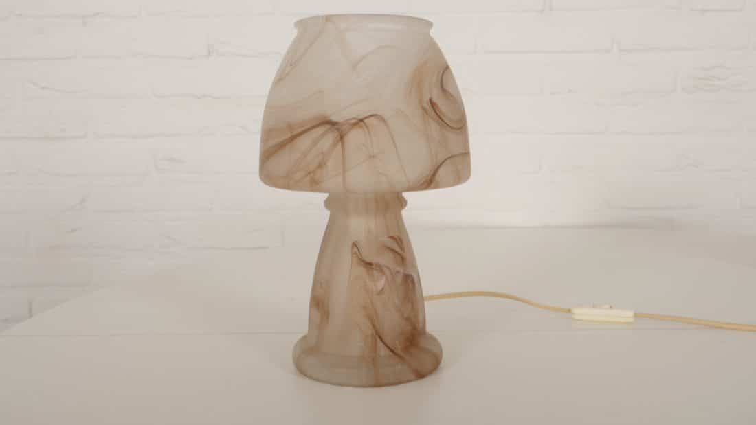 Tafellamp Gemarmerd Glas Mushroom Model