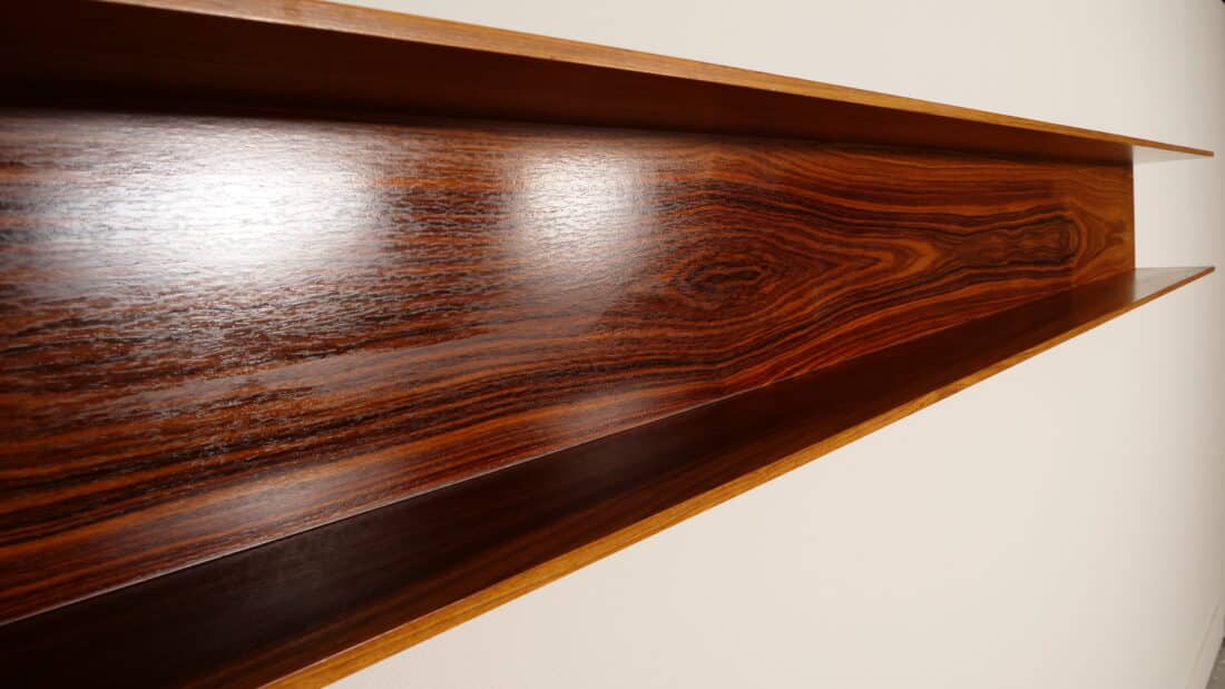 Vintage Boekenplank In Palissander Wandplank Walter Wirz Voor Wilhem Renz 240 Cm