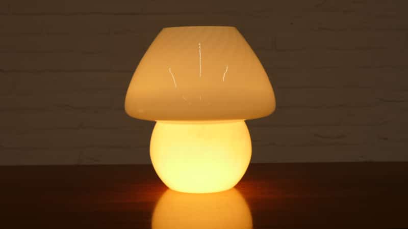 Mushroom Lamp Murano Glas Vintage Swirl