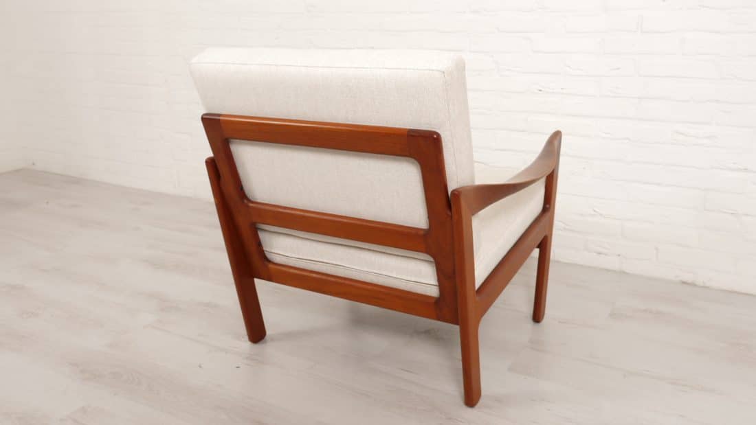 Lounge Armchair Illum Wikkelso For Niels Eilersen Danish Design Reupholstered Off White