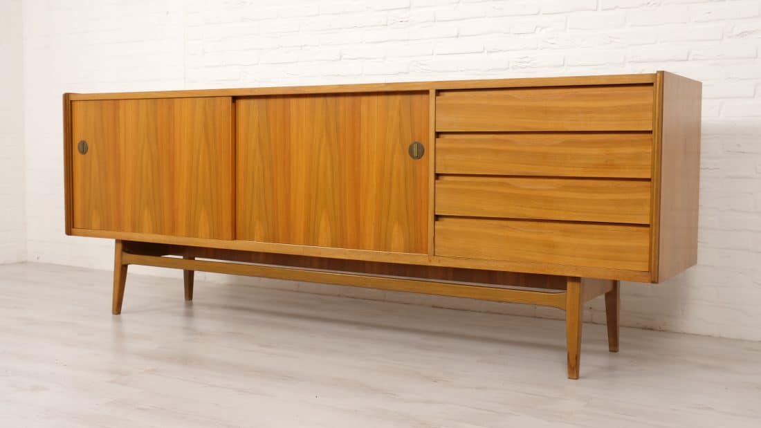 Vintage Dressoir Mid Century Modern Schuifdeuren 229 Cm