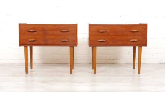 Set Deense Nachtkastjes Vintage Teak Mid Century