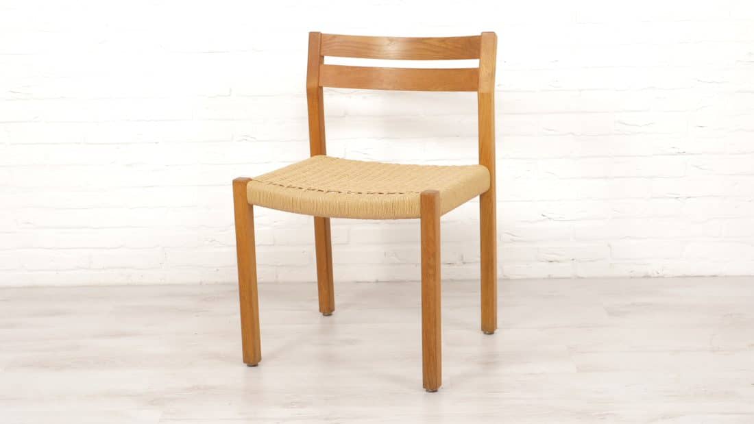 1 Eetkamerstoel Van Jorgen Henrik Mller Model 401 Papercord Eiken