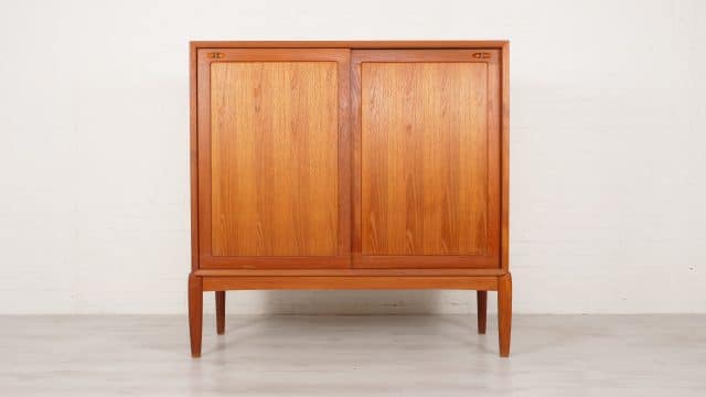 Armoire Vintage Danoise Highboard Portes Coulissantes Bramin