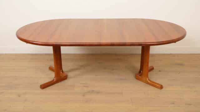 Vintage Uitschuifbare Ronde Eettafel Dyrlund Massief Teak Deens