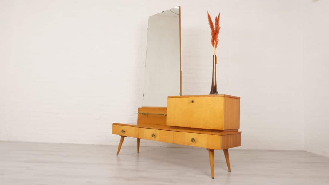 Vintage dressing table with mirror Hollywood Regency