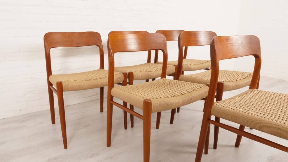 Trp Post Container Data Trp Post Id 11721 Set Of 6 Vintage Dining Chairs Niels Otto Mller Model 75 Papercord Teak Restored Trp Post Container