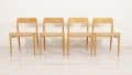 4 chaises de salle à manger en chêne modèle 75 de Niels Otto Moller