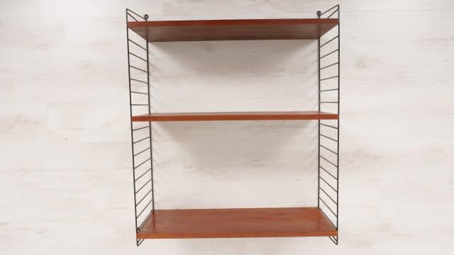 Vintage Wall Rack Nisse String Wall Shelf Teak 3 Shelves