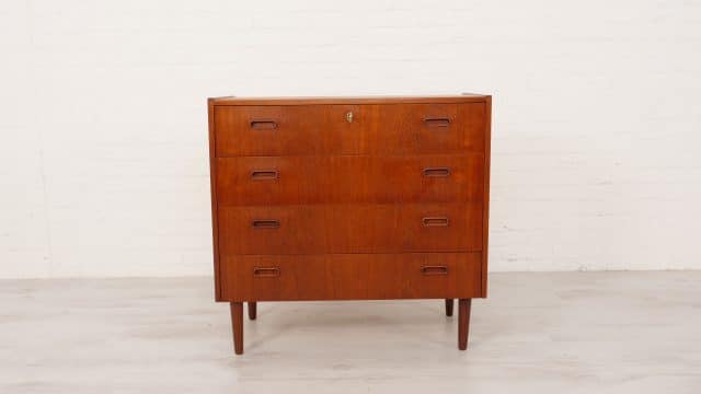 Vintage Ladekast Deens Teak 4 Lades