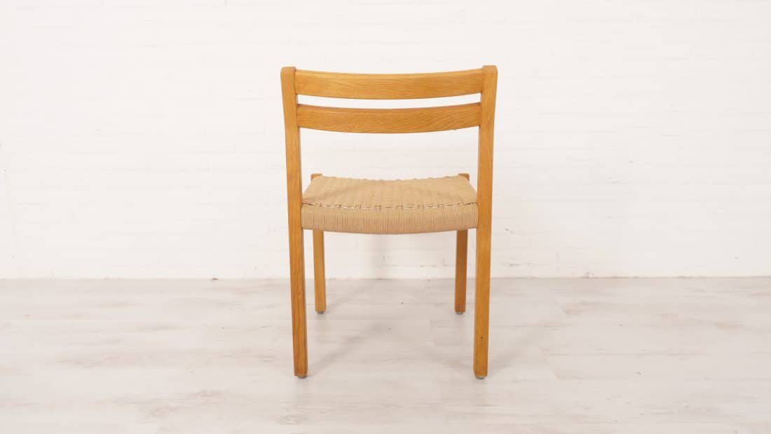 5x Dining chair Jorgen Henrik Mller Model 401 Papercord Oak Restored