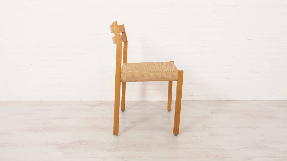 5x Dining chair Jorgen Henrik Mller Model 401 Papercord Oak Restored