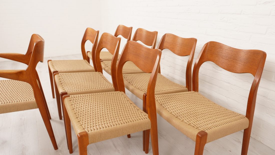 Trp Post Container Data Trp Post Id 13489 Set Of 8 Vintage Dining Chairs Niels Otto Mller Model 71 Amp Model 55 Restored Trp Post Container