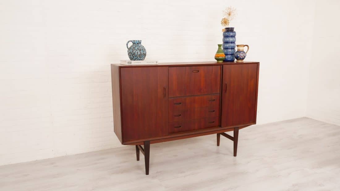 Vintage Highboard Barkast Teak 1960s