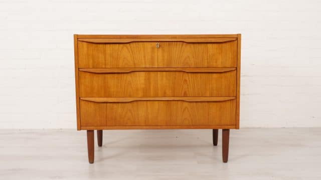 Vintage Danish Chest of Drawers 3 Drawers Teak