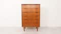 Vintage Danish Chest of Drawers Teak 6 Drawers 126 Cm