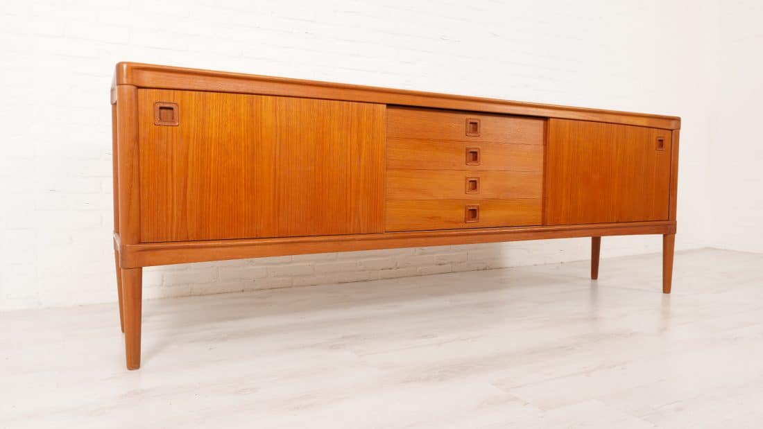 Vintage Dressoir Teak Bramin H W Klein 225 Cm