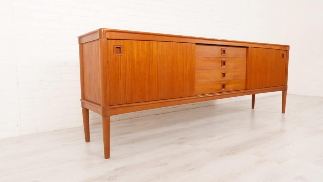 Vintage Dressoir Teak Bramin H W Klein 225 Cm