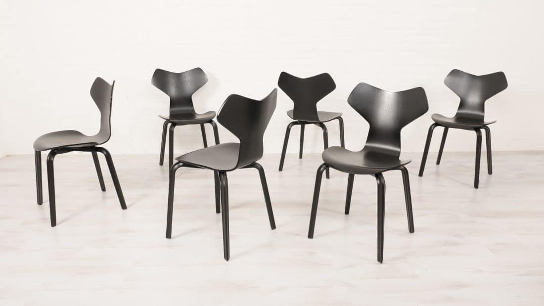 Trp Post Container Data Trp Post Id 14096 6 Black Dining Chairs By Arne Jacobsen For Fritz Hansen Model Grand Prix Trp Post Container