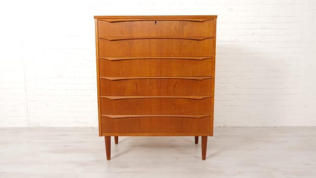 Vintage Danish Chest of Drawers Teak 6 Drawers 108 Cm