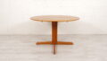 Vintage Round Dining Table Teak Extendable 120 Cm