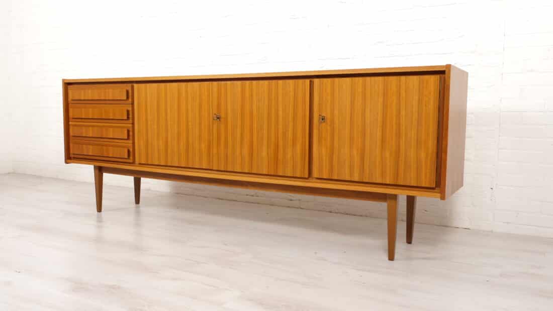 Vintage Dressoir Noten Strak Design 229 Cm