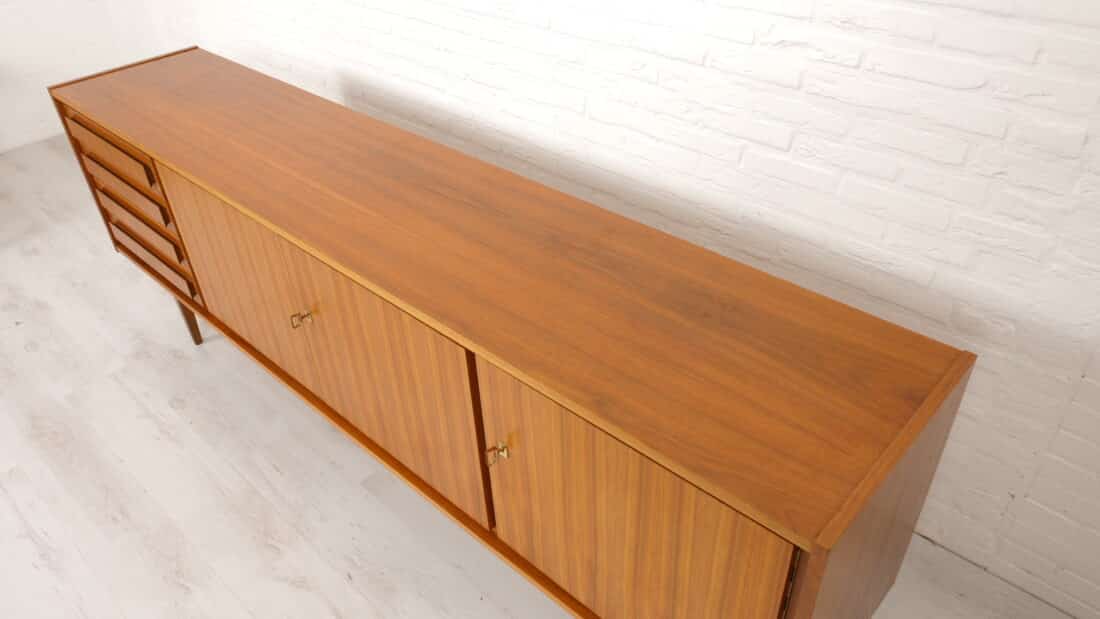 Vintage Dressoir Noten Strak Design 229 Cm