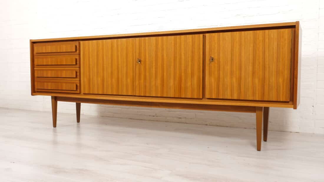 Vintage Dressoir Noten Strak Design 229 Cm