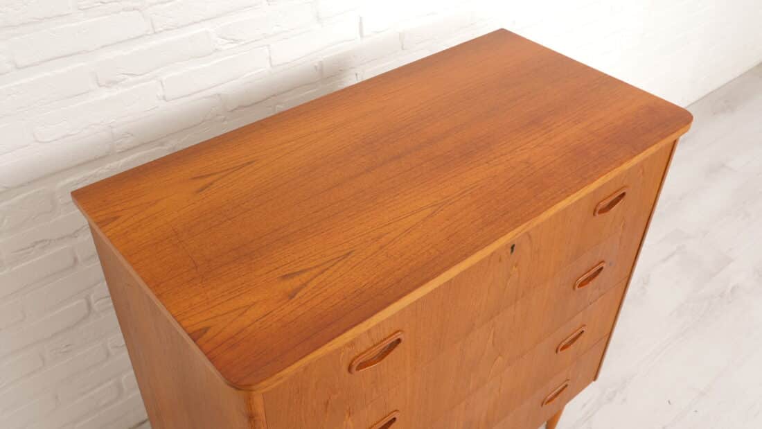 Vintage Ladekast Teak 4 Lades