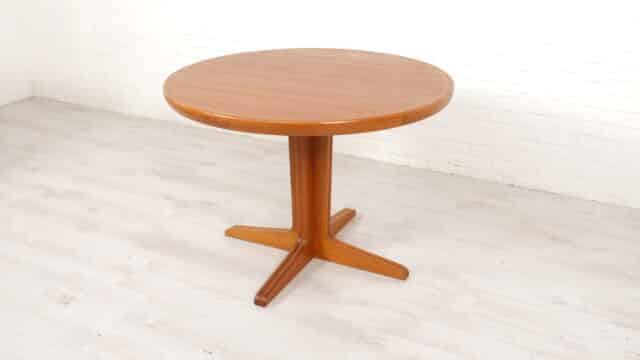 Vintage Ronde Eettafel Teak Uitschuifbaar 100 Cm