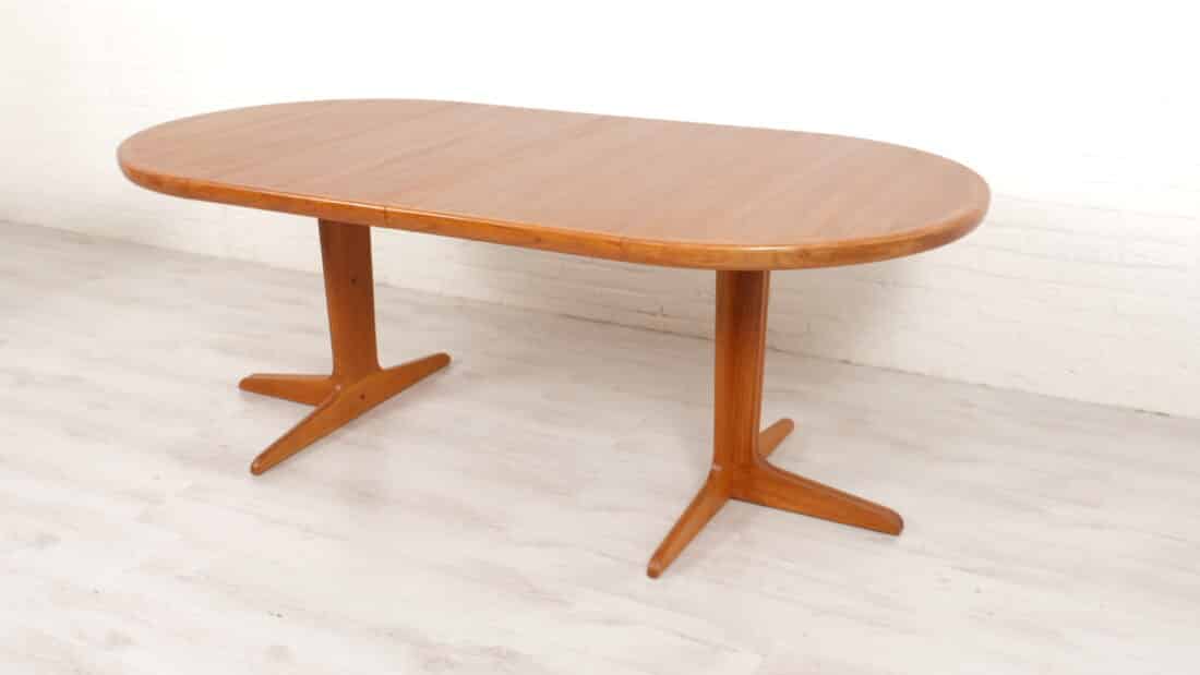 Vintage Ronde Eettafel Teak Uitschuifbaar 100 Cm