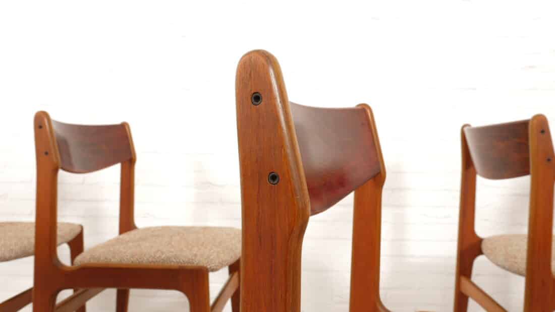 Set Van 6 Eetkamerstoelen Vintage Opnieuw Gestoffeerd