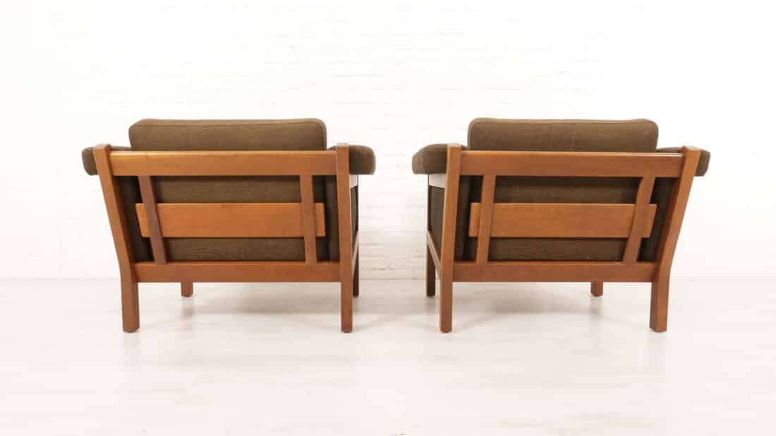 Set Van 2 Vintage Fauteuils Hans Wegner Ge40