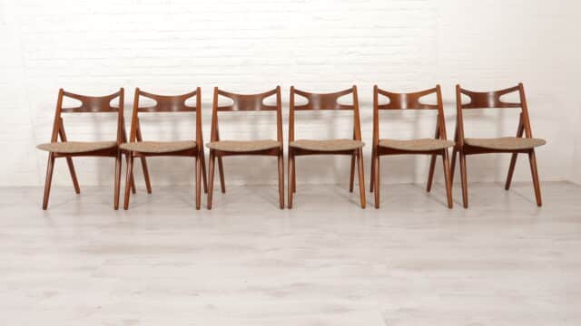 Ensemble de 6 chaises de salle à manger 8216 Sawbuck Chair 8217 Ch29p Hans Wegner Carl Hansen