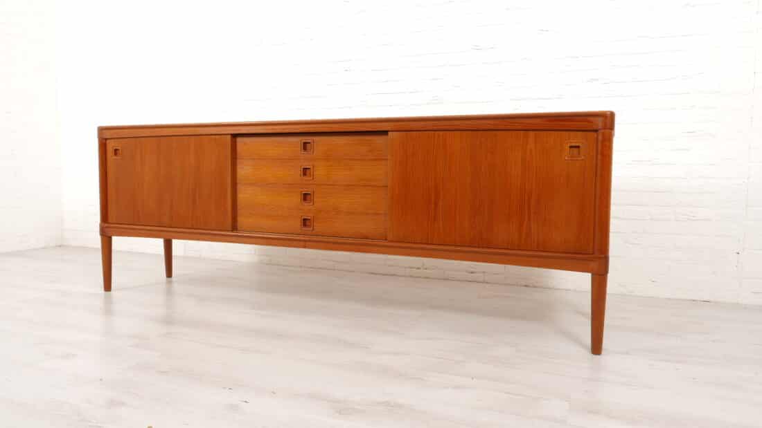 Vintage Dressoir Teak Bramin H W Klein 225 Cm