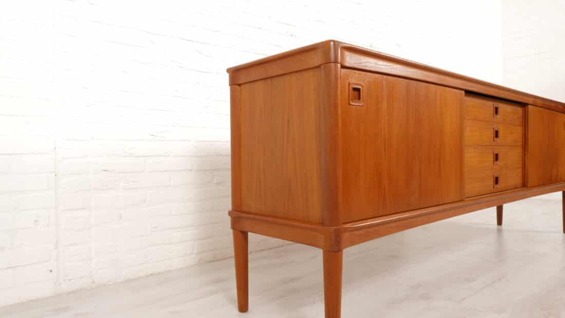 Vintage Dressoir Teak Bramin H W Klein 225 Cm