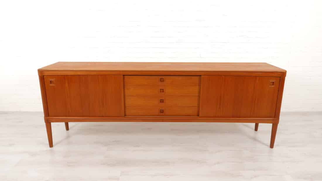 Vintage Dressoir Teak Bramin H W Klein 225 Cm