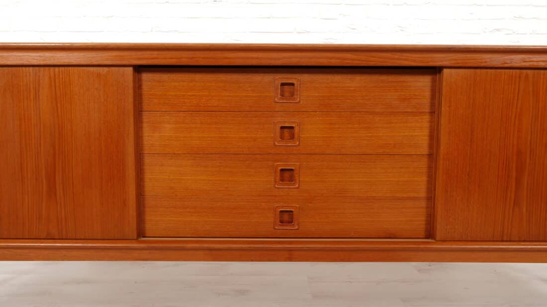 Vintage Dressoir Teak Bramin H W Klein 225 Cm