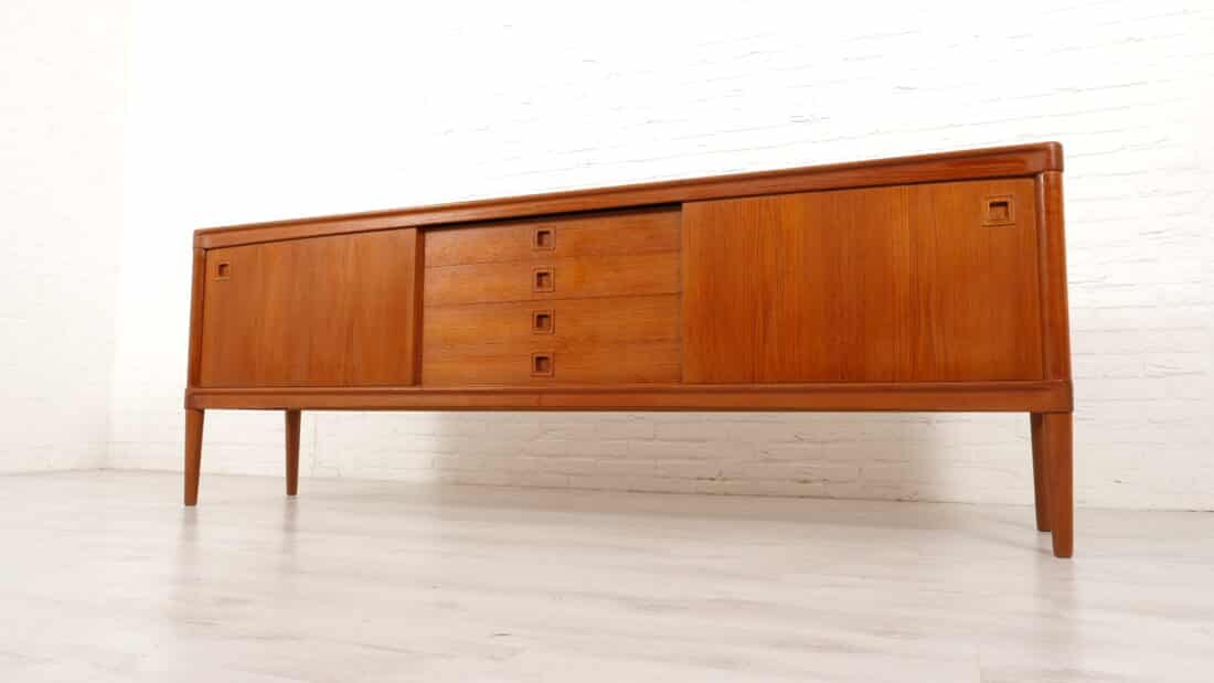 Vintage Dressoir Teak Bramin H W Klein 225 Cm