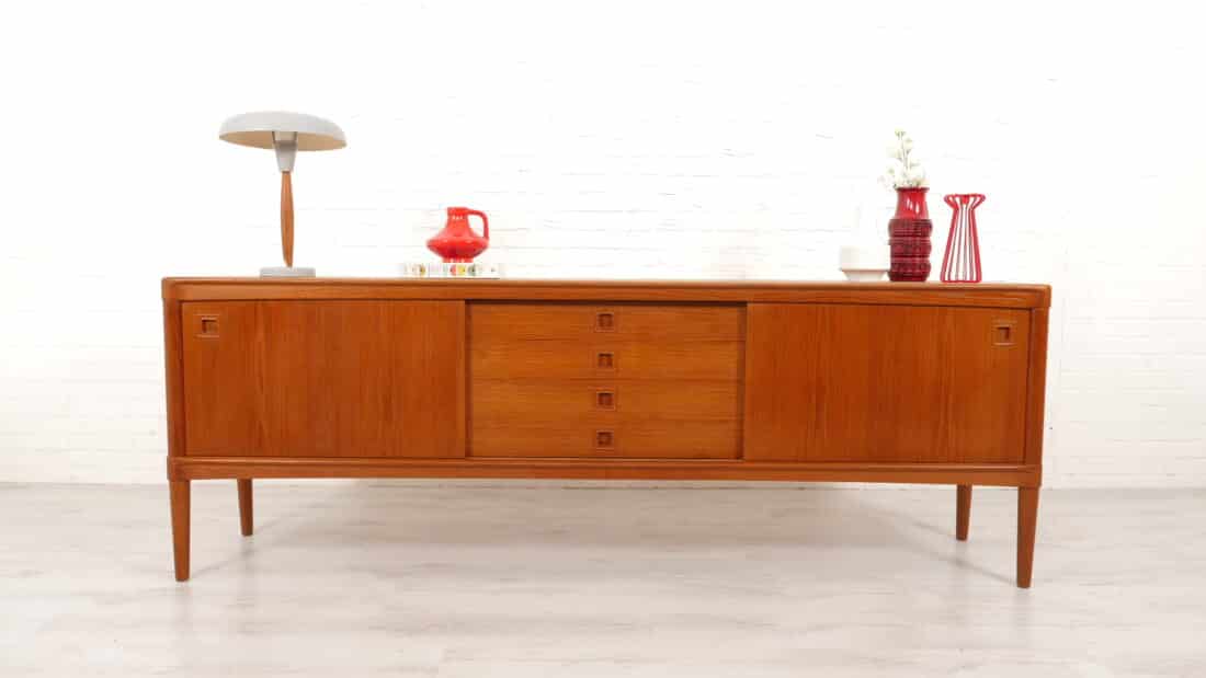 Vintage Dressoir Teak Bramin H W Klein 225 Cm