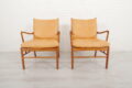 Set Of 2 Vintage Ole Wanscher Chairs Colonial Chair Leather