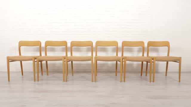 6 X Eetkamerstoelen Niels Otto Mller Model 75 Eiken