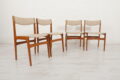 4 X Dining chairs Erik Buch Teak Stripe Beige