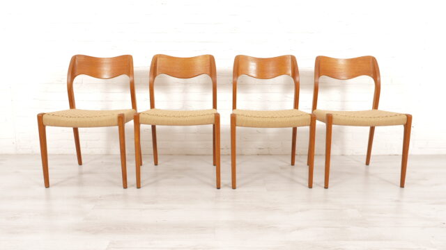 Ensemble de 4 chaises de salle à manger vintage Niels Otto Mller Modèle 71