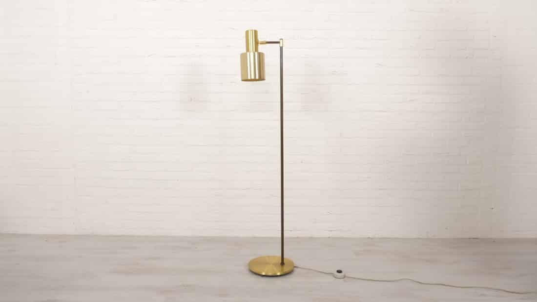 Vintage Vloerlamp Messing Jo Hammerborg