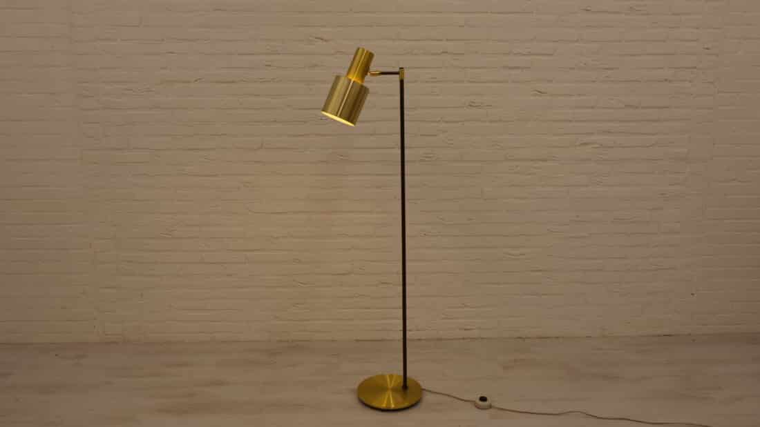 Vintage Vloerlamp Messing Jo Hammerborg