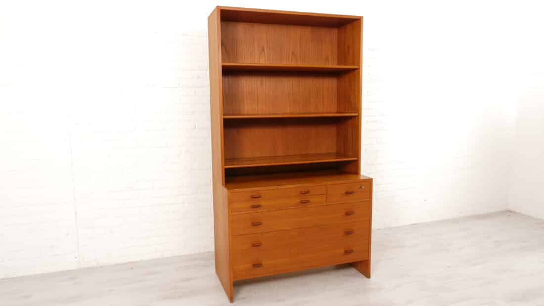 Vintage Boekenkast Teak Lades Hans Wegner Ry 16