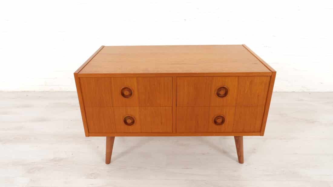 Vintage Ladekast 4 Lades Teak