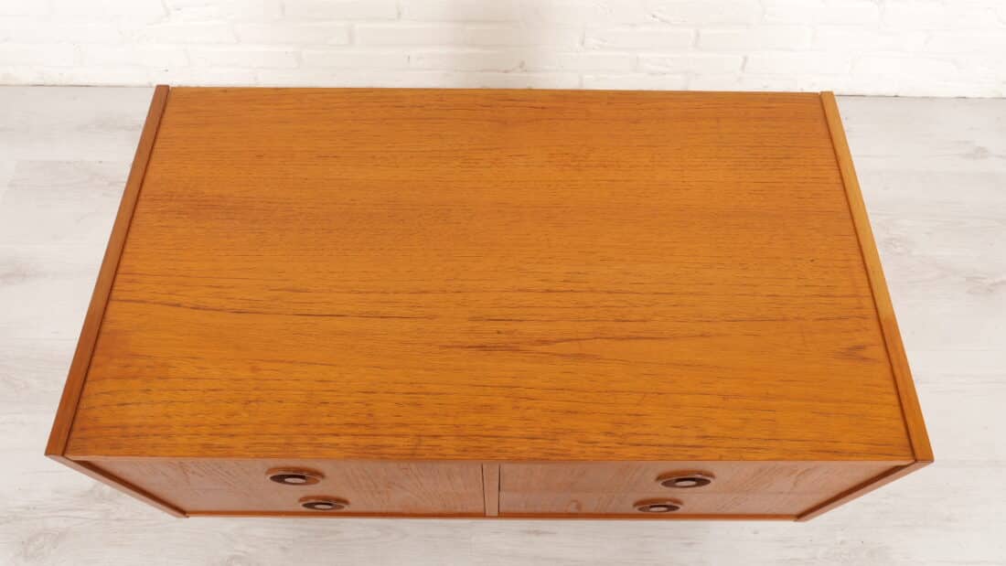 Vintage Ladekast 4 Lades Teak